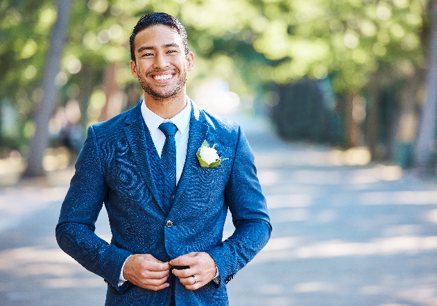 Man wearing a blue suit